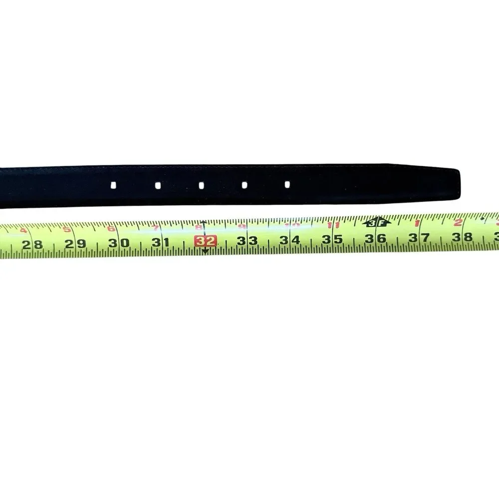 Calvin Klein Reversible Leather Belt Black White Silver Buckle Size Small 641732